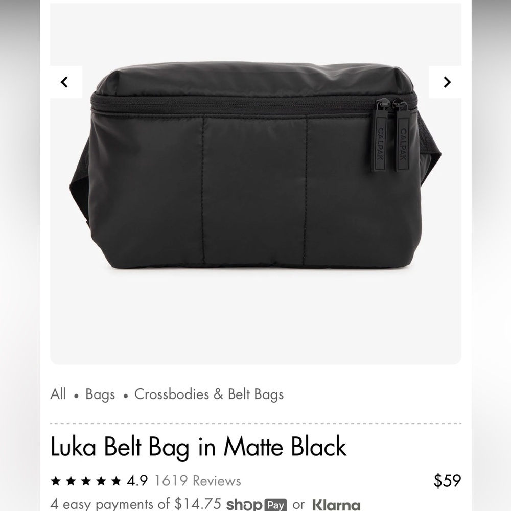 Calpak Luka Belt Bag in Matte Black
